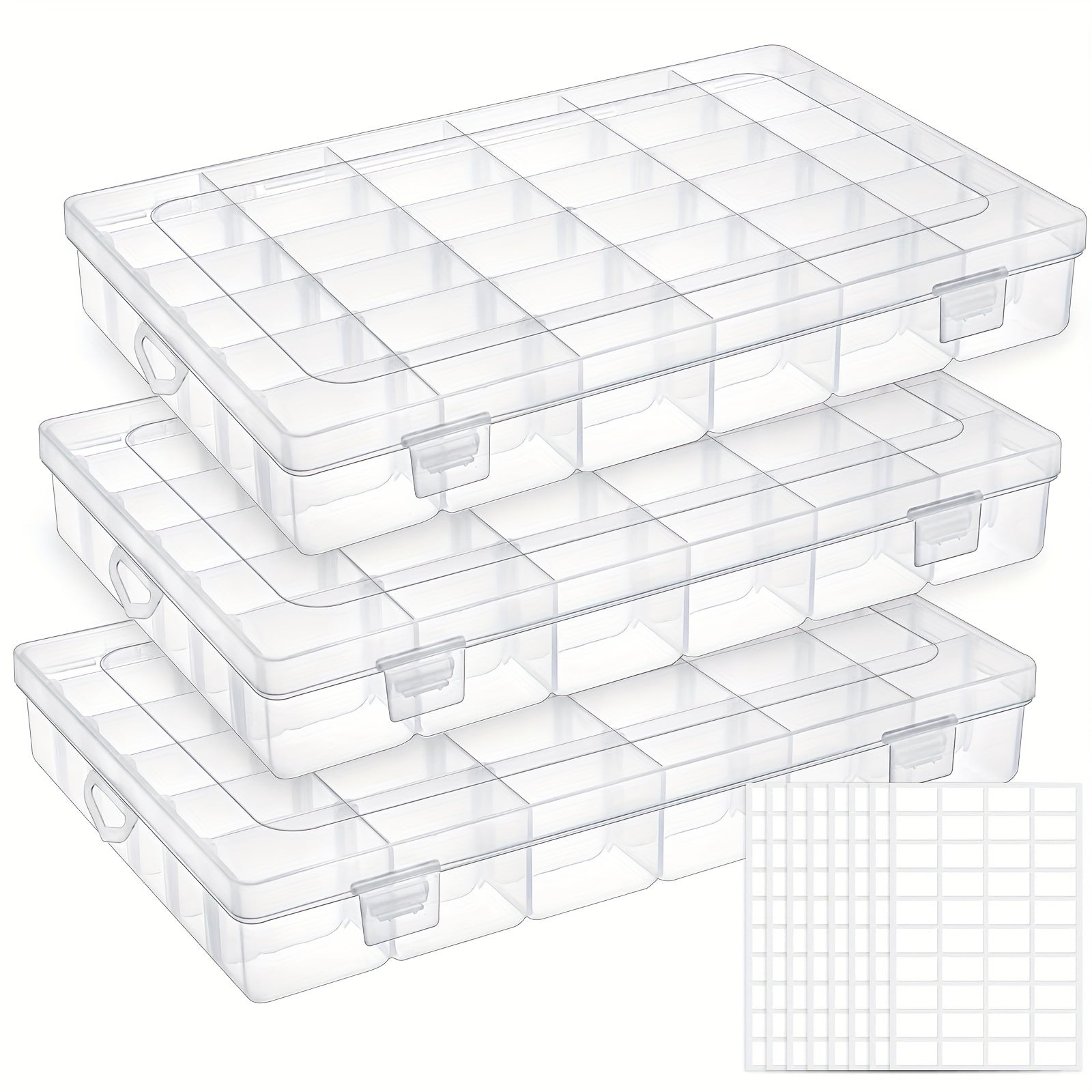 3 Pack 36 Grids Plastic Storage Box Divider Earring Bead Fishing Gear Jewelry