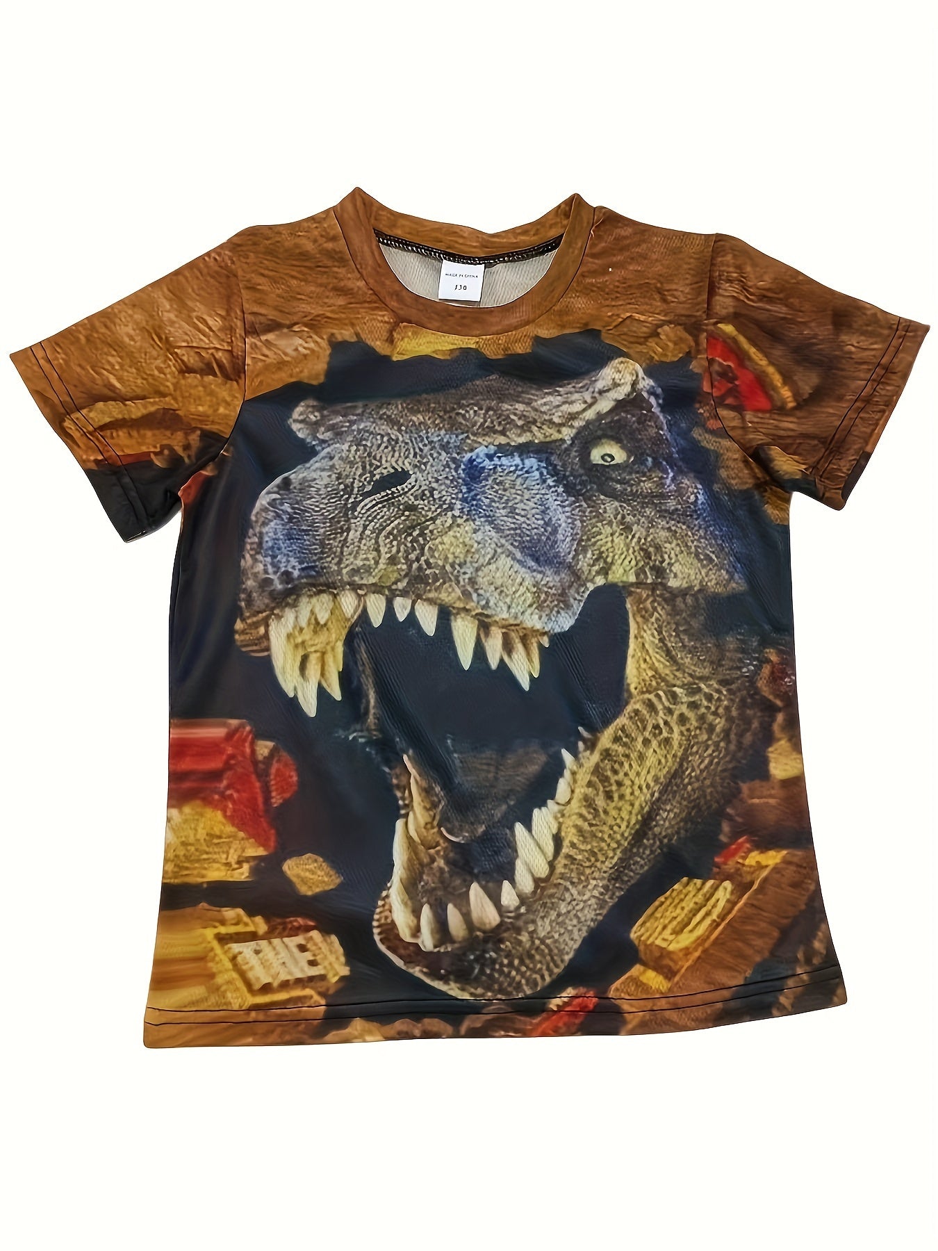 Boys Dino 3D Print T shirt Kids Tee For Summer