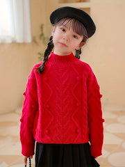 Girls Thick Long Sleeve Sweater Tops For Party Christmas