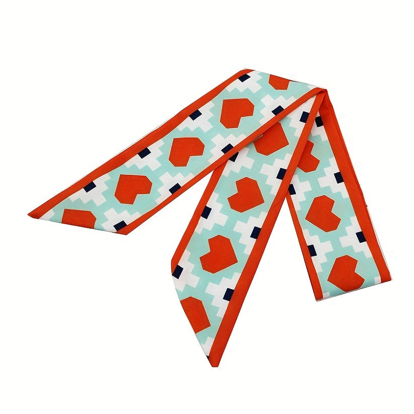 2pcs Orange Skinny Scarf Long Ribbon Neckerchief Decorative W