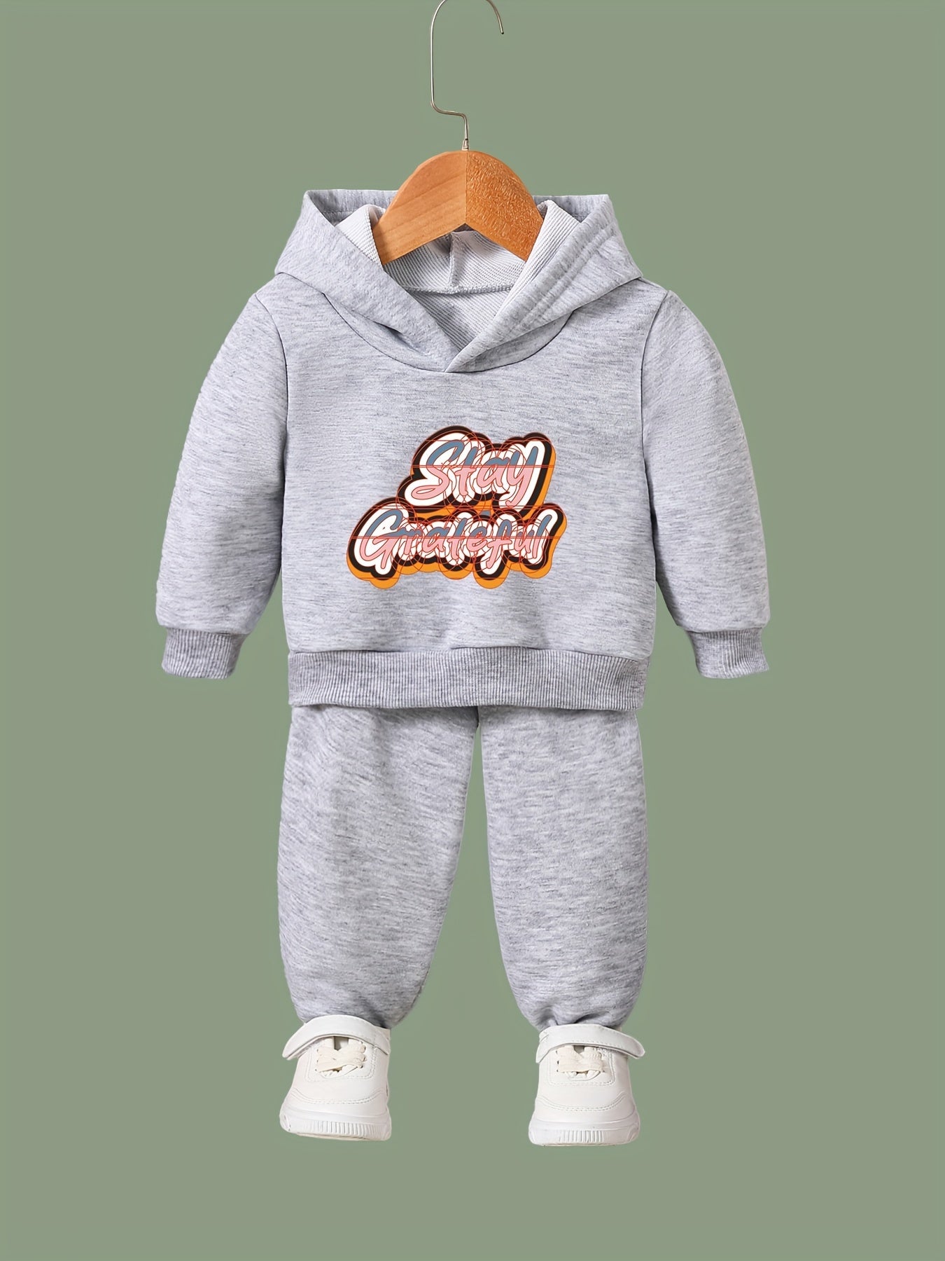 Girls 2pc Alphabet Hooded Sweatshirt & Sweatpants Set