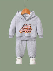 Girls 2pc Alphabet Hooded Sweatshirt & Sweatpants Set