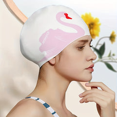 Adults Elastic Swimming Caps Waterproof Diving Hat Long Hair Protect Ears
