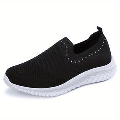 Women's Breathable Knit Slip On Sneakers Lightweight Shoes