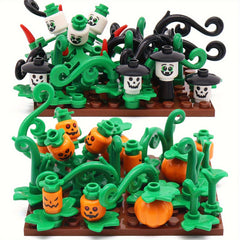 MARUMINE Halloween Building Blocks Set: Ghost Pumpkin Vines Scene Toy