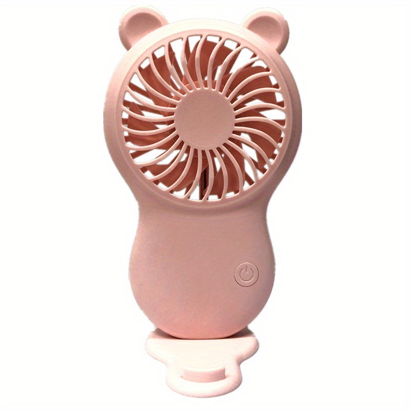 Bear Mini Small Fan Portable Pocket Handheld Fan with Mobile Phone Holder