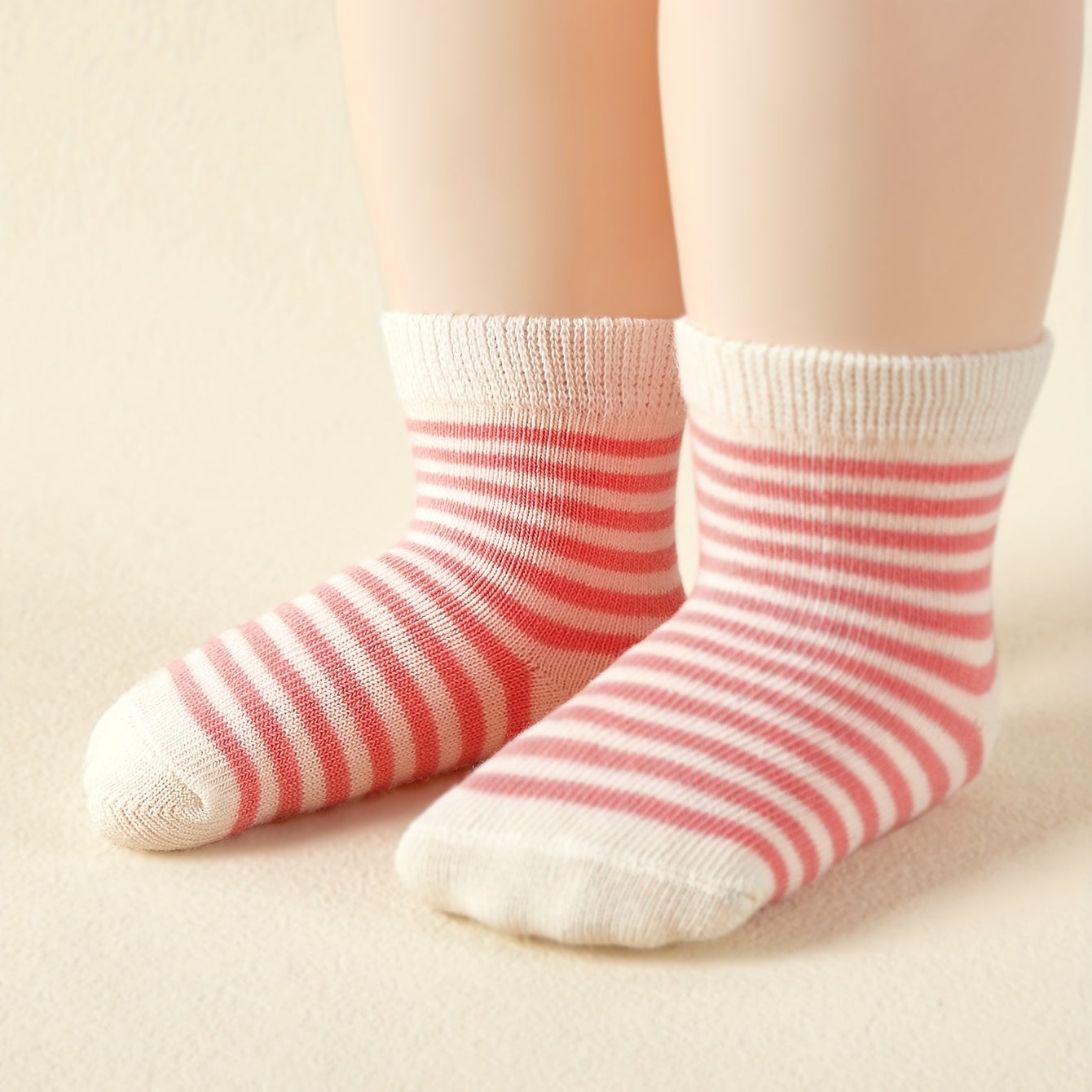 5pcs Baby Candy Striped Crew Socks Cotton Toddler Socks