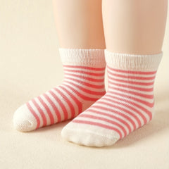 5pcs Baby Candy Striped Crew Socks Cotton Toddler Socks