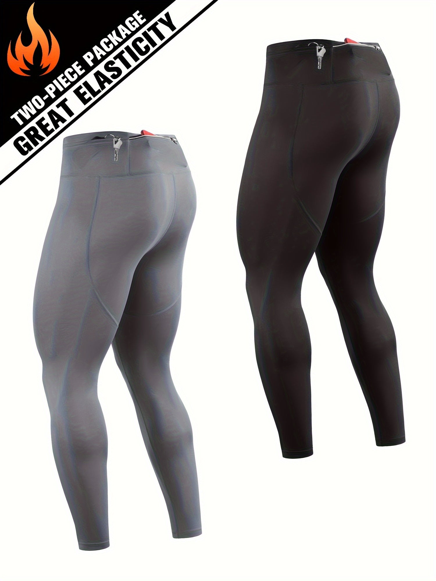 Men's Solid Leggings Active Quick Drying Sports Compression Pants