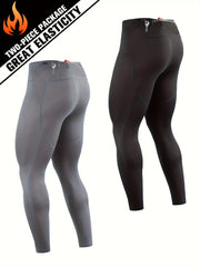 Men's Solid Leggings Active Quick Drying Sports Compression Pants