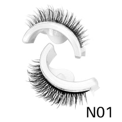 Self Adhesive Reusable Full Strip Eyelashes Thick Natural Makeup False Lashes