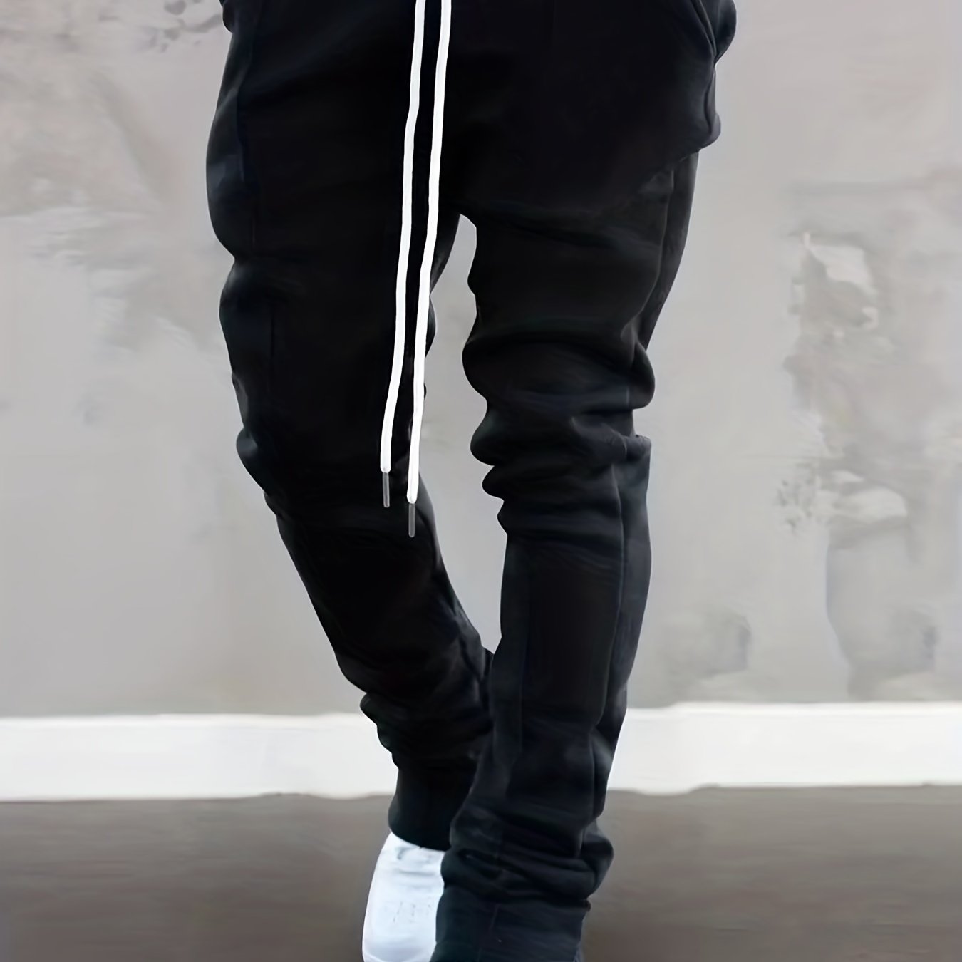 Classic Joggers Men's Casual Loose Fit Solid Drawstring Pants