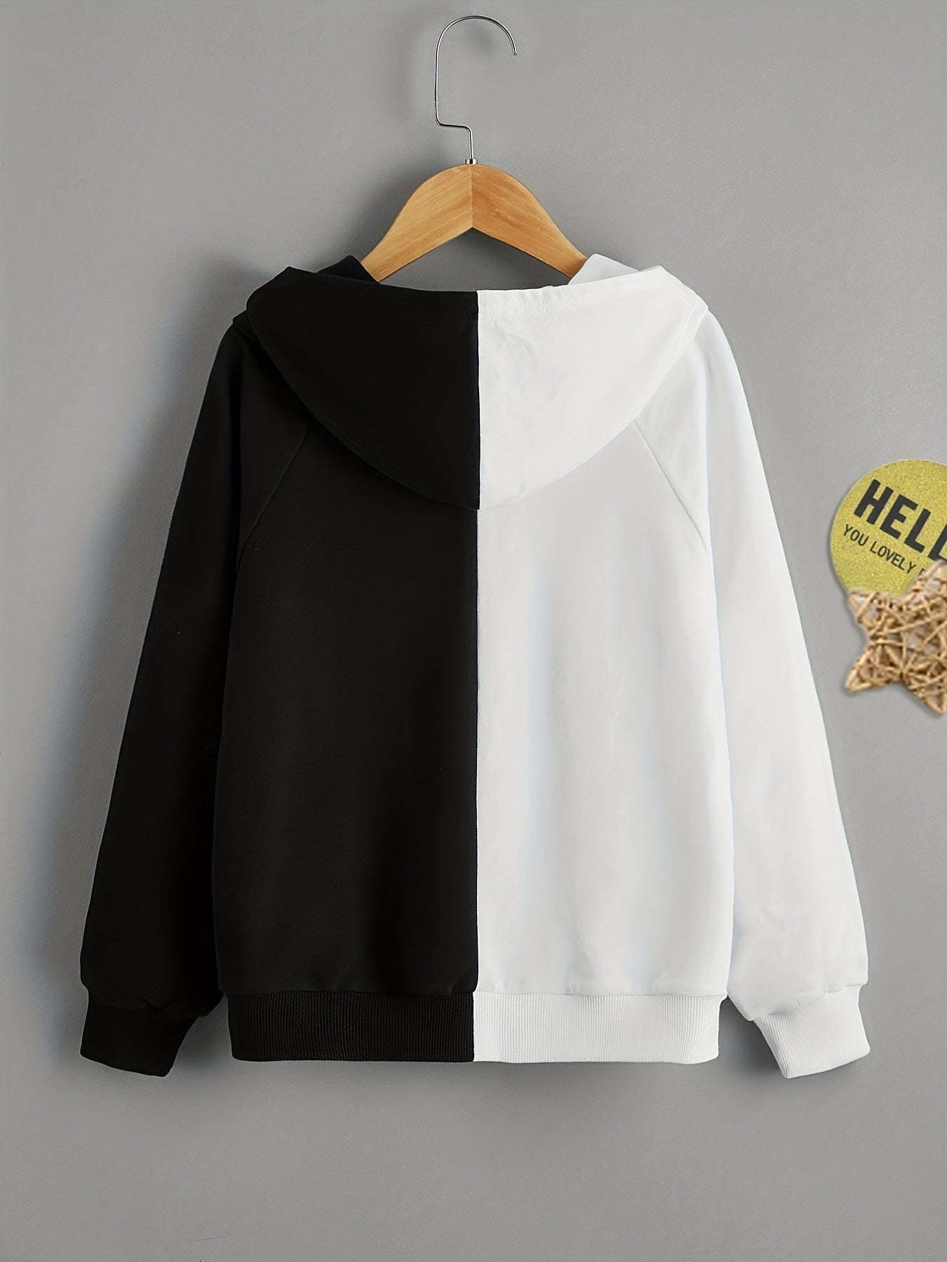 Boy's Happy Face Print Hoodie Long Sleeve Top