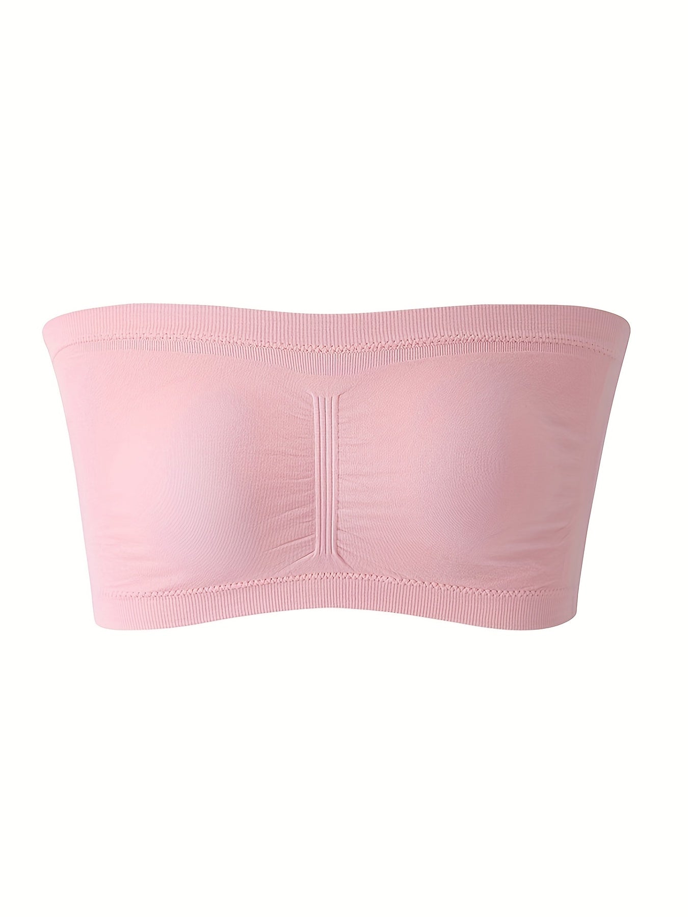 2 Pack Plus Size Tube Bra Set Women's Solid Wireless Removable Pad