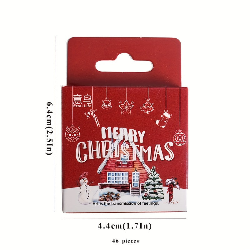 46pcs Christmas Theme Stickers for DIY Hand Account Decoration