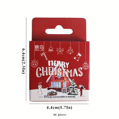 46pcs Christmas Theme Stickers for DIY Hand Account Decoration