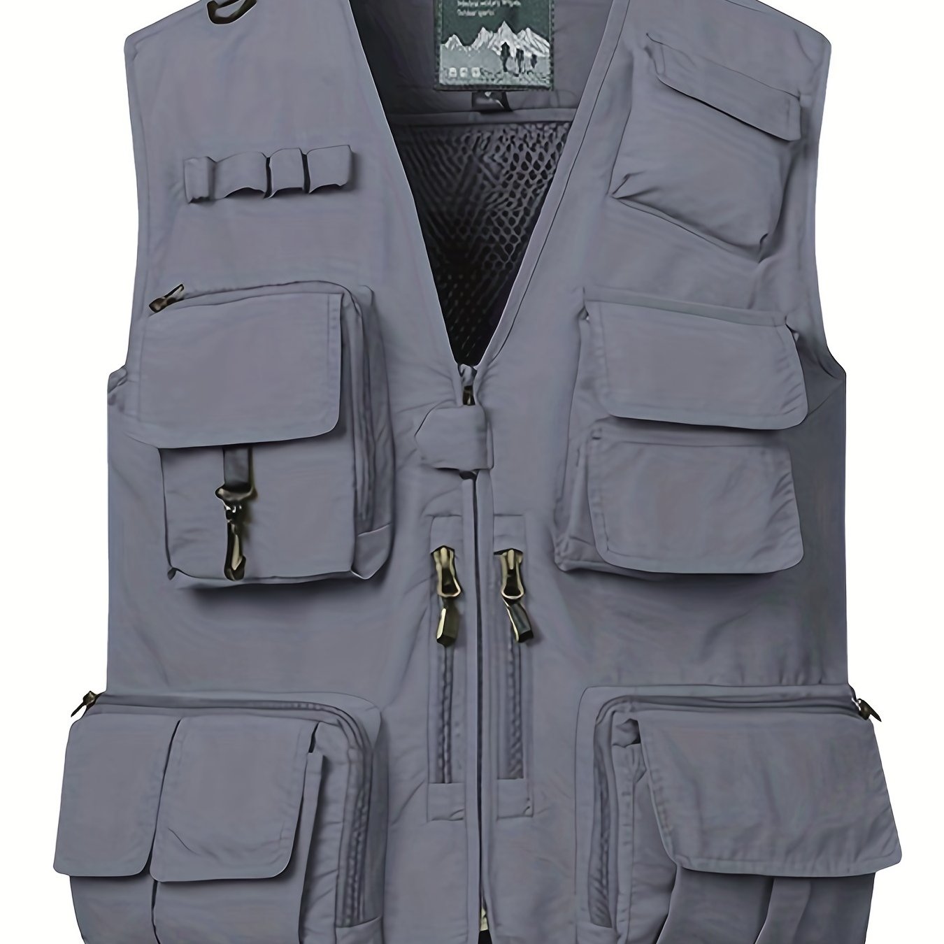 Men's Zipper Pockets Cargo Vest for Outdoor Activities