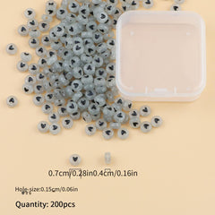 200pcs Heart Shaped Acrylic Beads for Bracelet Making