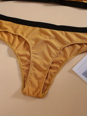 Ribbed Cut Out Bra & Panty Set