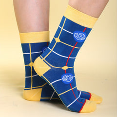 Colorblock Plaid Socks Women's Mid Tube Stockings