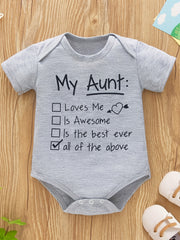 Baby Boys My Aunt Short Sleeve Romper Bodysuit