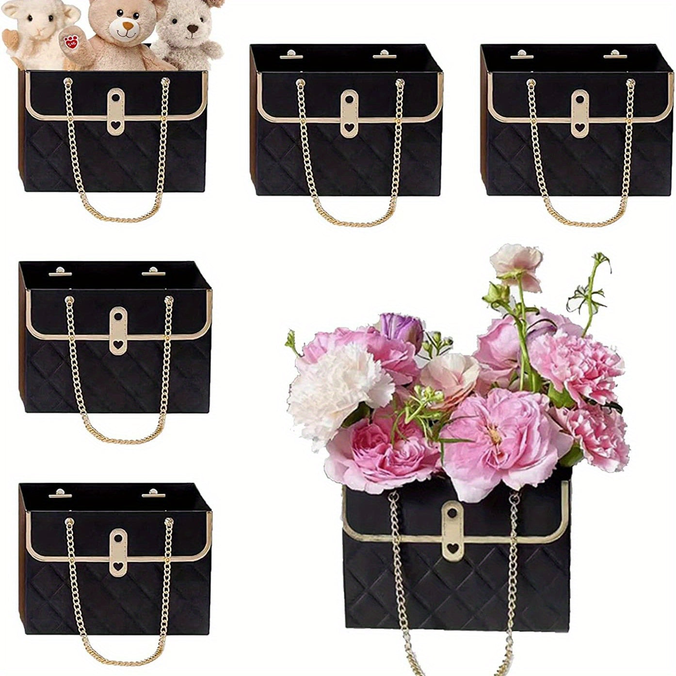 12pcs Flower Gift Bags with Handles for Mother's Weddings