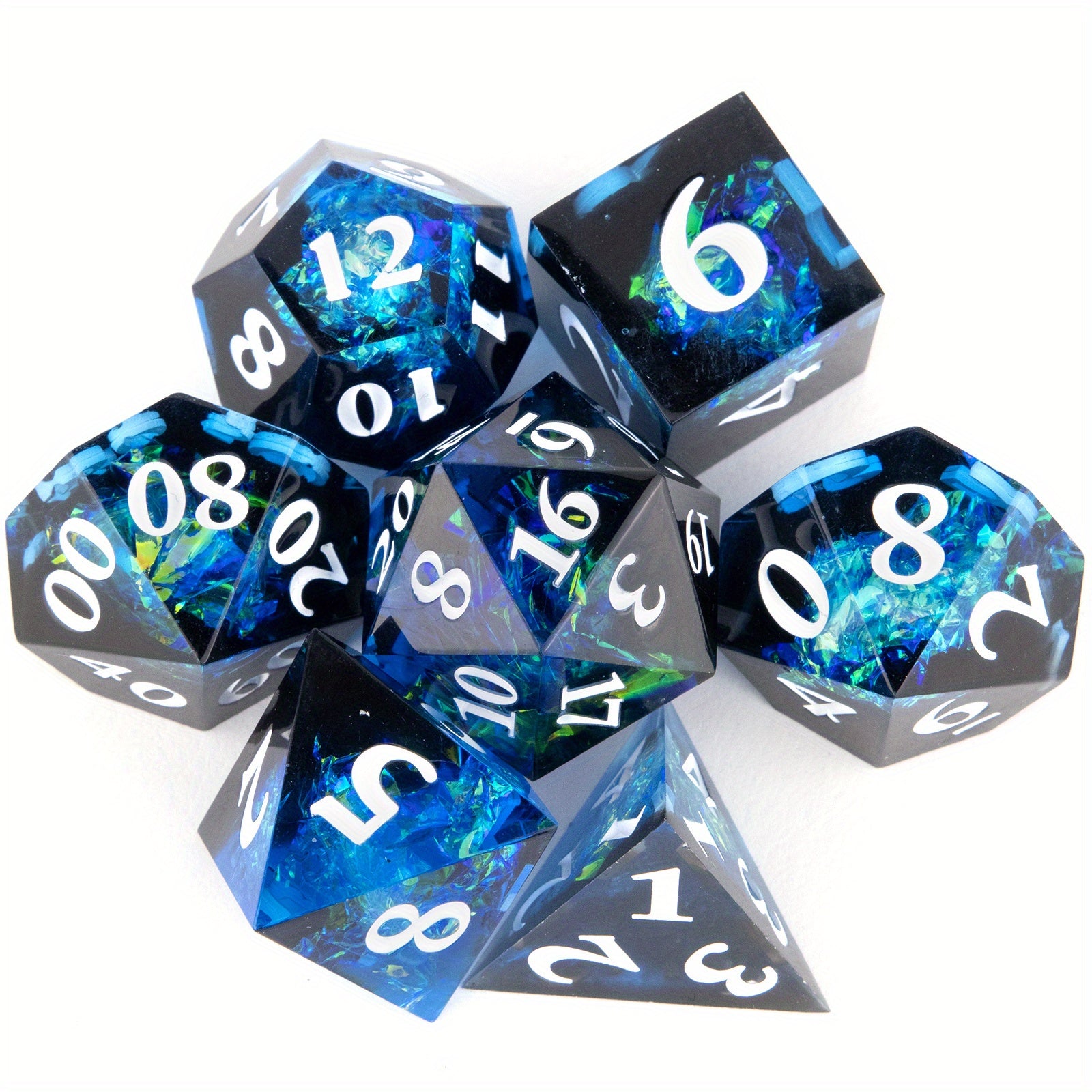 7pcs Resin Polyhedral Dice Set For RPGs & Board Games
