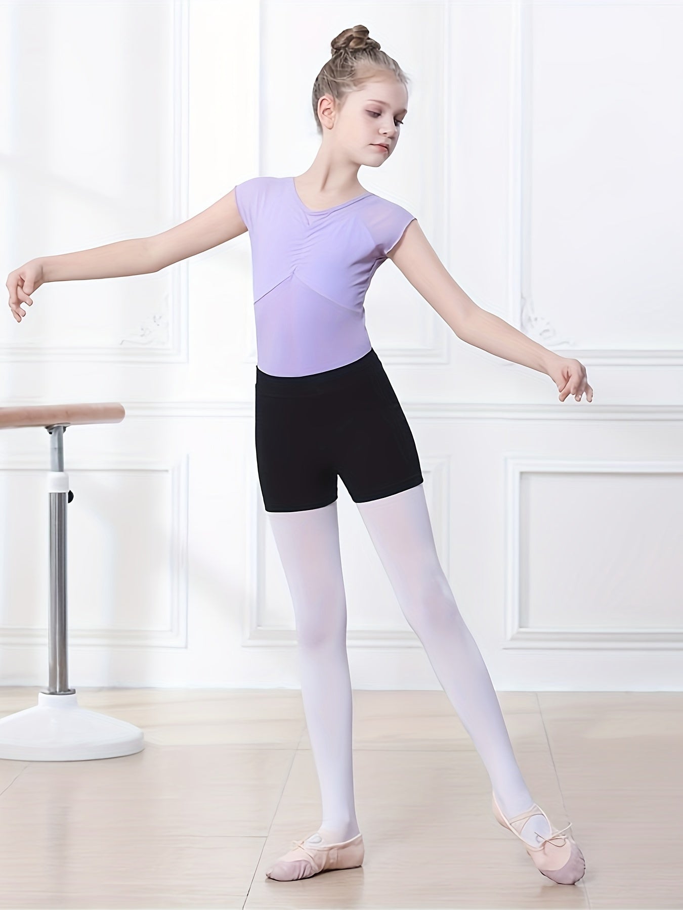 Girls Solid Slim Short Ballet Shorts for Dance Gymnastics Sports
