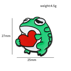 Cute Frog Metal Oil Drip Brooch for Kids