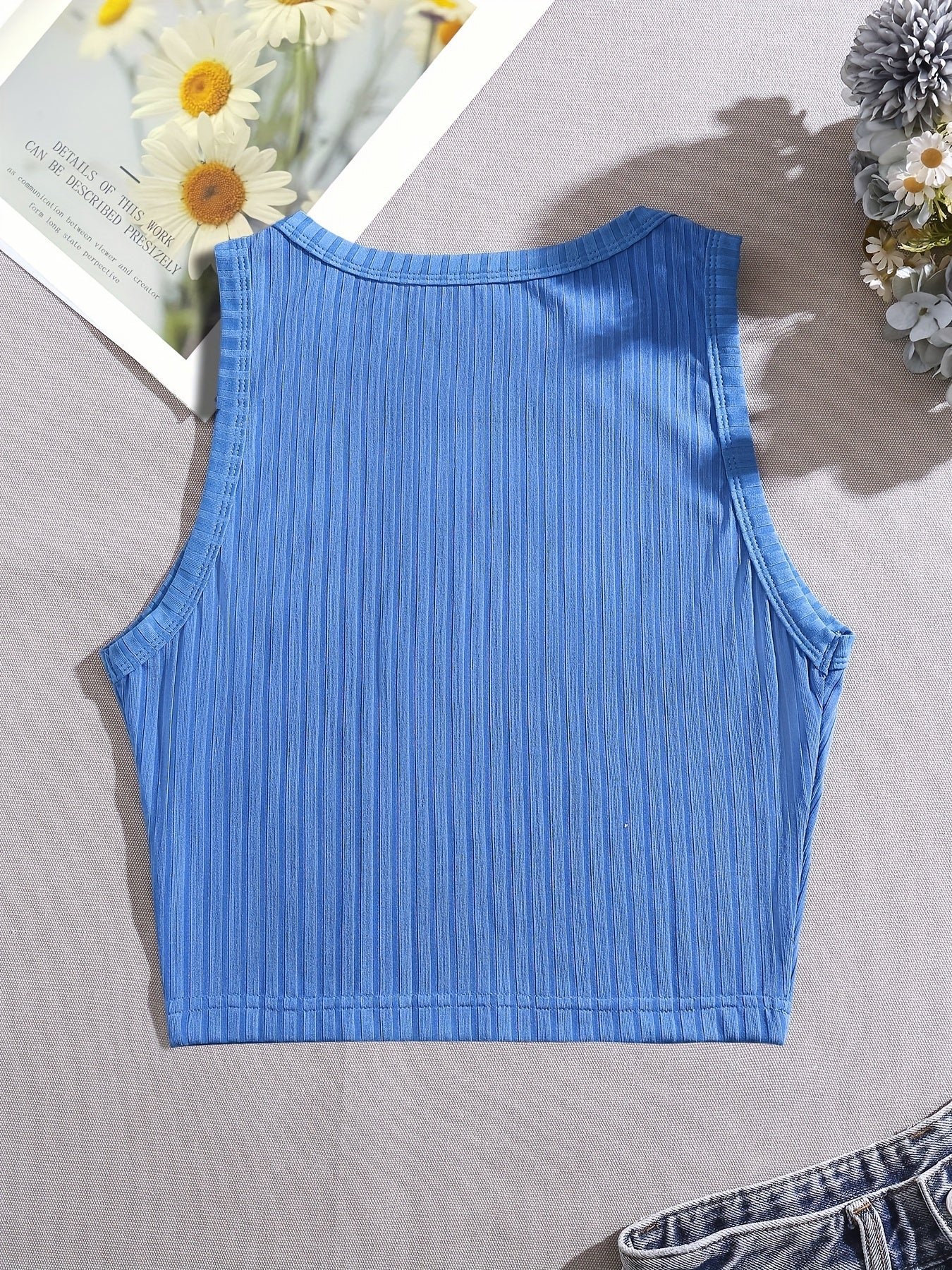Y2K Coconut Tree Crop Tank Top Women's Sleeveless Summer Shirt