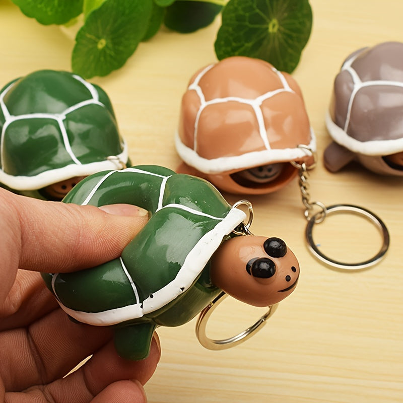 Tortoise Keychain Head Popping Squishy Squeeze Toy