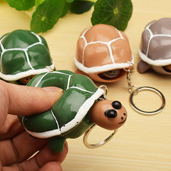 Tortoise Keychain Head Popping Squishy Squeeze Toy