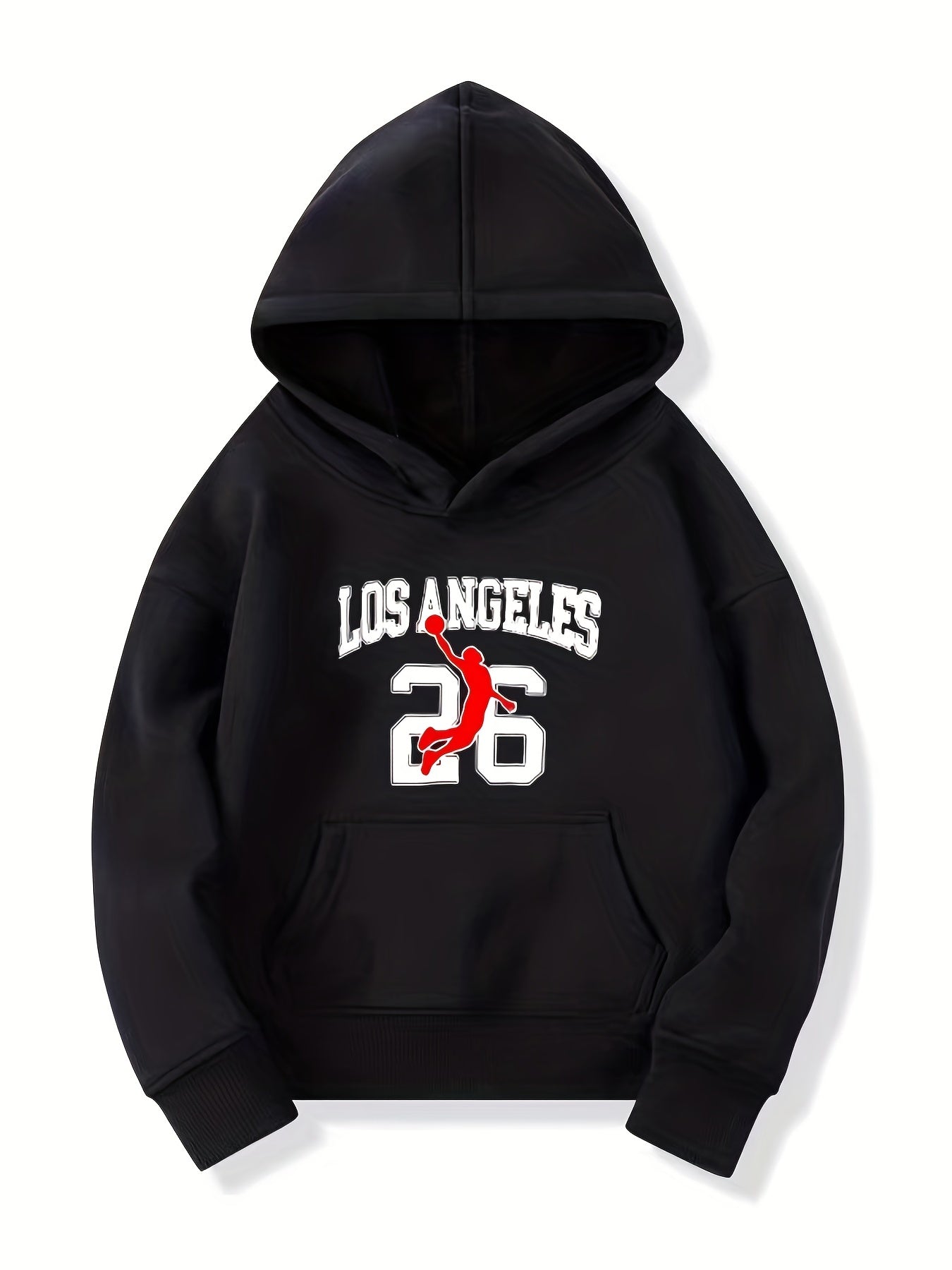 LOS ANGELES Letter Print Boys Hooded Sweatshirt