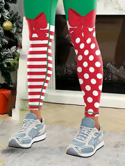Christmas Print Yoga Pants Elastic Sports Leggings Women's Activewear