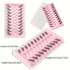 10 Pairs Half Lashes Clear Band Eye Elongated Eyelashes Natural Volume Thick