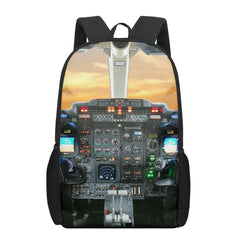 Aircraft Sky Print School Bags for Boys Girls Students Backpacks Kids Book Bag