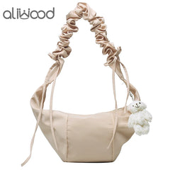 Small Fresh Art Women's Drawstring Hobos Shoulder Bag