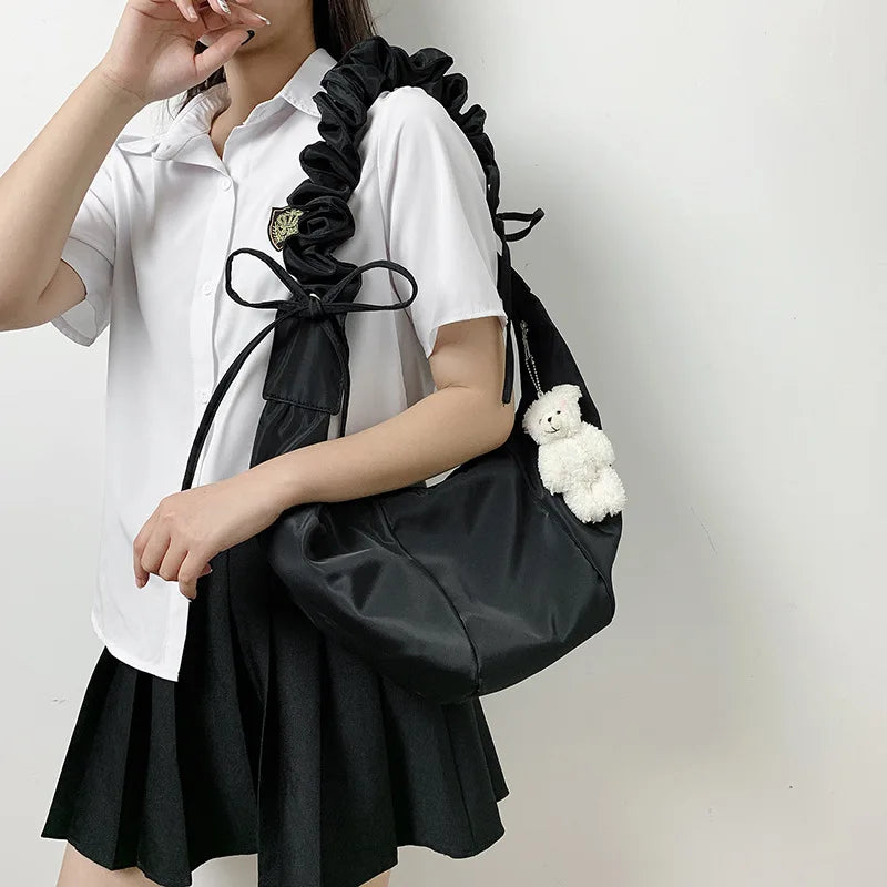 Small Fresh Art Women's Drawstring Hobos Shoulder Bag
