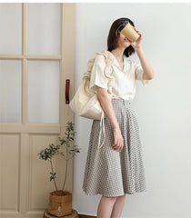 Nylon Drawstring Women Bag Literary Lady Shoulder Messenger Crossbody Bag