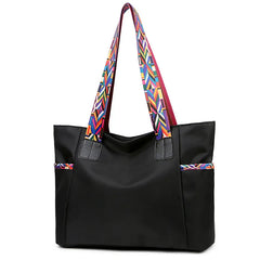 Large Capacity Women Shoulder Bag with Colorful Strap