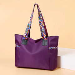 Large Capacity Women Shoulder Bag with Colorful Strap