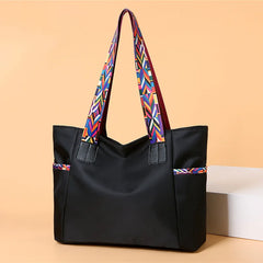 Large Capacity Women Shoulder Bag with Colorful Strap
