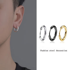 Titanium Steel Hoop Earrings Set for Men Women