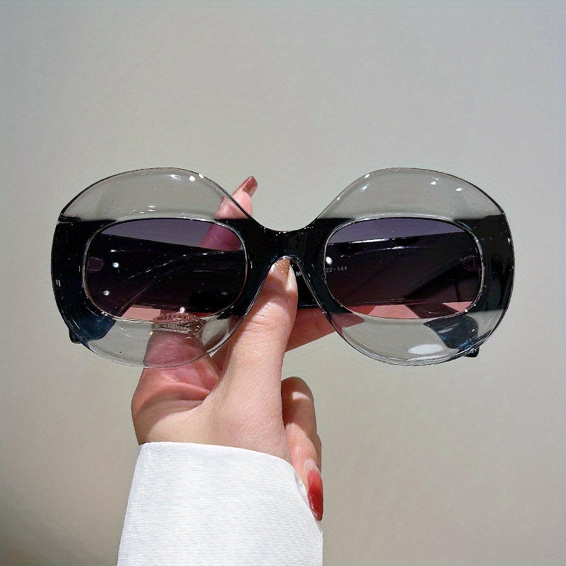 Oversized Oval Sunglasses Y2K Hiphop Glasses UV400