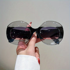 Oversized Oval Sunglasses Y2K Hiphop Glasses UV400
