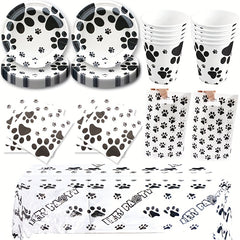 Dog Paw Prints Party Supplies Set