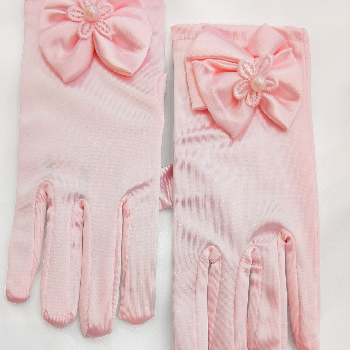Wedding Flower Girls Stretch Dress Gloves