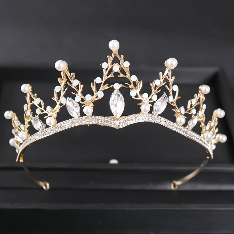 Vintage Golden Crown Tiara for Women Queen Bride Bridesmaid