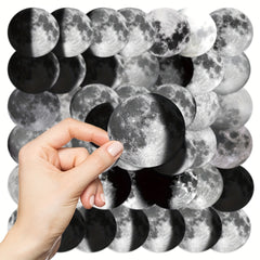 50pcs Moon Stickers Phone Case Laptop Water Cup Waterproof Decorative Stickers