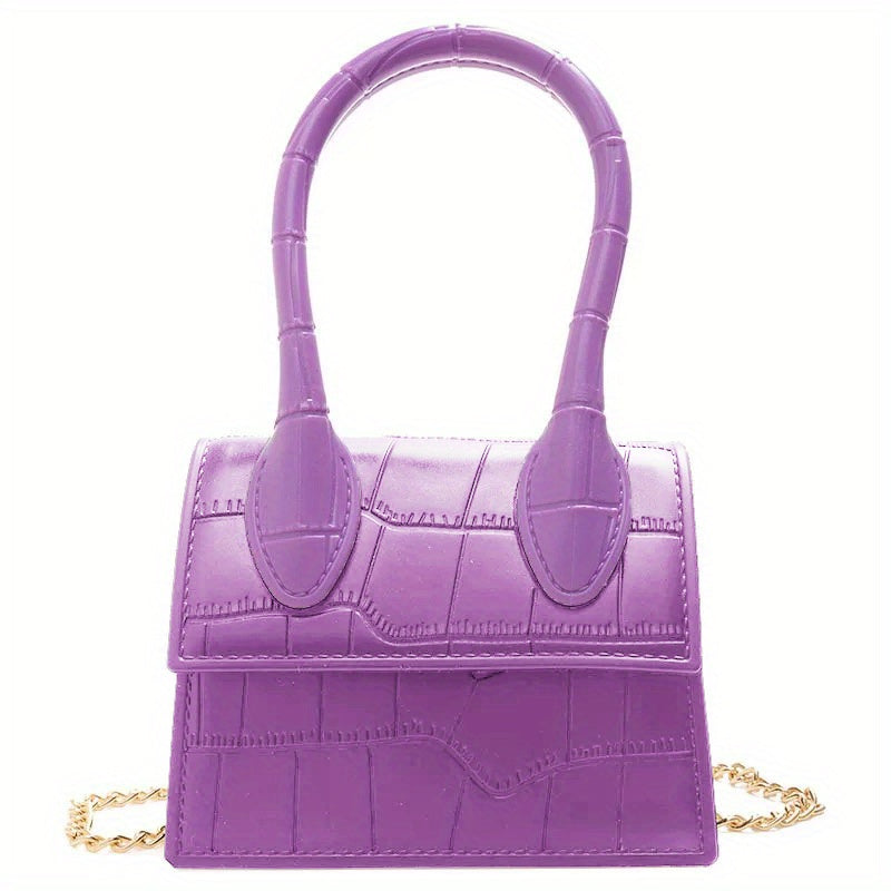Mini Square Bag Handbag Chain Strap Two Tone Crossbody Jelly Flap Shoulder